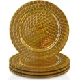 thumbnail image 1 of American Atelier, Round, Melamine Snake Gold Decorative Charger Plates, Set of 4, 13 inches, 1 of 6