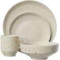 thumbnail image 1 of American Atelier, Round, Reactive Speckled Cream Stoneware Dinnerware Set, 4-Piece, 1 of 7