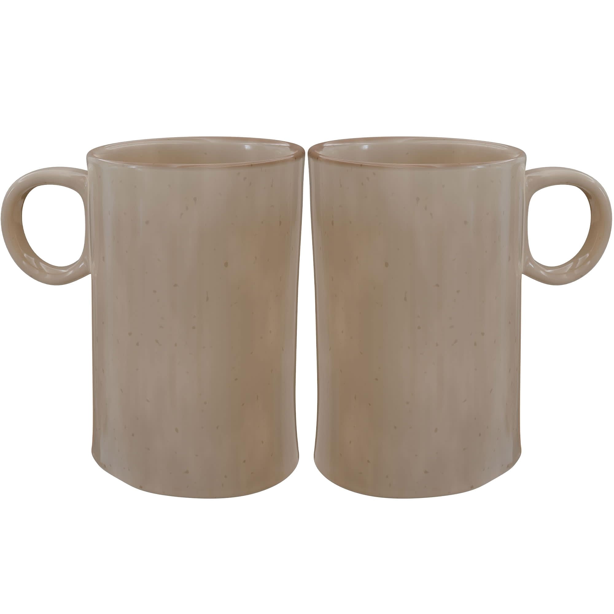 American Atelier Stoneware Loop Handle Mugs, Set of 2 - Sand - Walmart.com