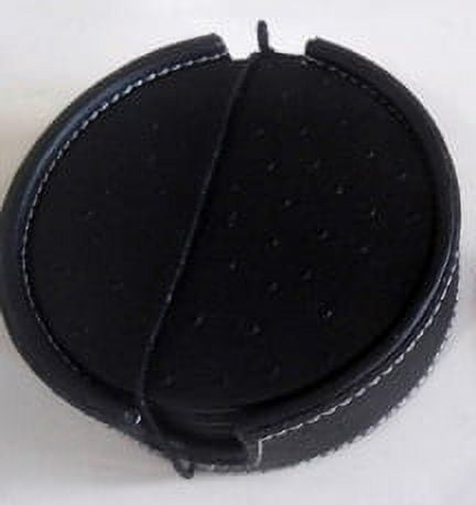 LEATHER BLACK OSTRICH COASTERS SET