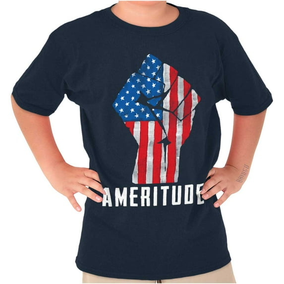 American Attitude Rebel Patriot Crewneck T Shirts Boy Girl Teen Brisco Brands S