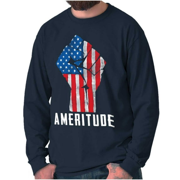 American Attitude Rebel Patriot Long Sleeve TShirt Men Women Brisco Brands M