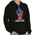 thumbnail image 1 of American Attitude Rebel Patriot Unisex Fleece Graphic Zip Up Hoodie Brisco Brands 2X, 1 of 6