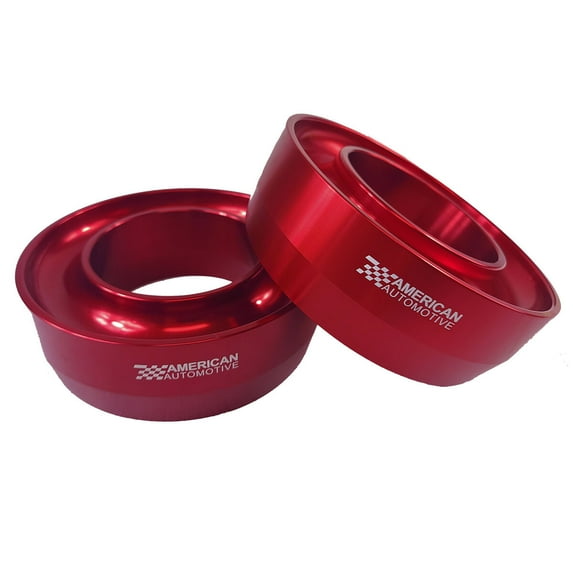 American Automotive Red Front Leveling Kit for 1988-1998 C1500 2500 C3500 Lift Kit 3" 2WD 'Road Fury' T6 Aircraft-Grade Billet Coil Spring Spacers