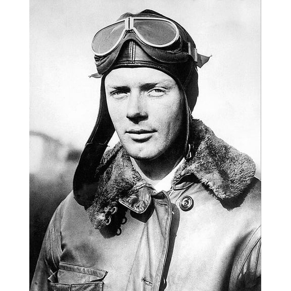 American Aviator Charles Lindbergh - 24x36 Inch Laminated Aviation Poster - Stunning Detail and Bold Colors