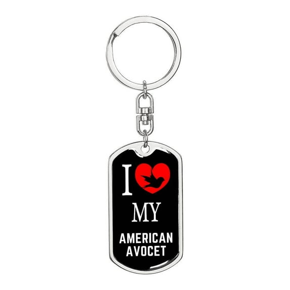 American Avocet Bird Lover Keyring Keychain Stainless Steel or 18k Gold