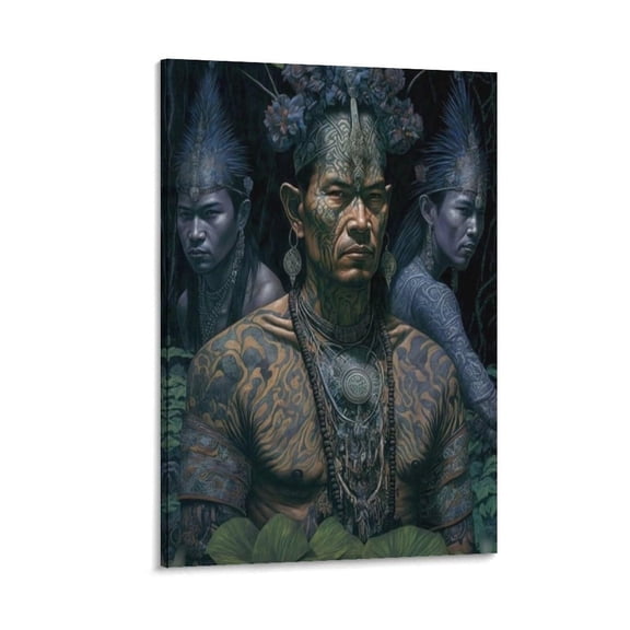 American Aztec Vintage Poster Home Canvas Wall Decor Art Canvas Painting Posters And Prints Wall Art Pictures for Living Room Bedroom Decor