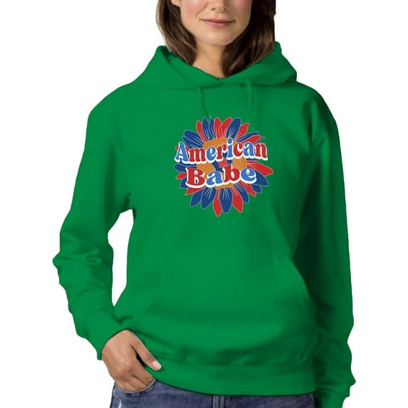 American Babe Groovy Style Hoodie Women -Image by Shutterstock, Female x-Large