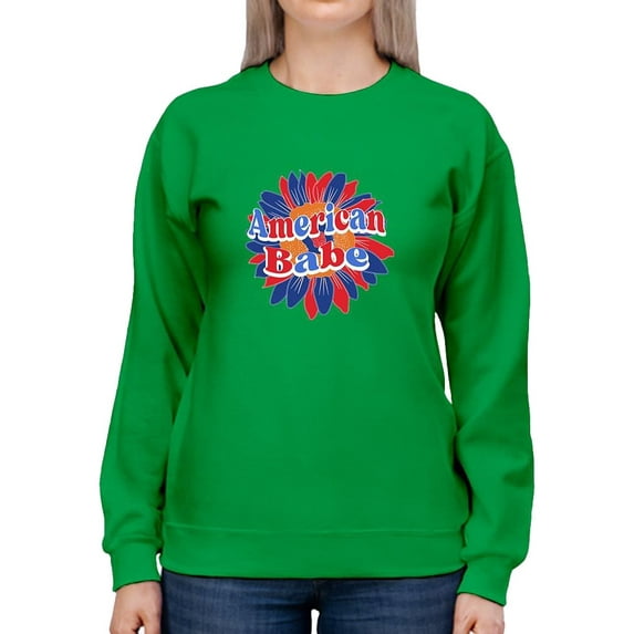 American Babe Groovy Style Sweatshirt Women -Image by Shutterstock, Female Large