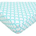 thumbnail image 1 of American Baby Co. Cotton Fitted Crib Sheet, Aqua Sea Waves, 1 of 2