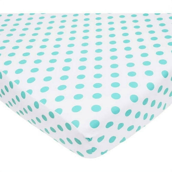 American Baby Co. Cotton Fitted Crib Sheet, Blue Dots