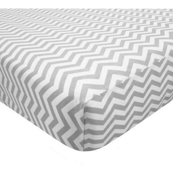American Baby Company 100% Natural Cotton Percale Fitted Crib Sheet for Standard Crib and Toddler Mattresses, Gray Zigzag, Soft Breathable, for Boys and Girls