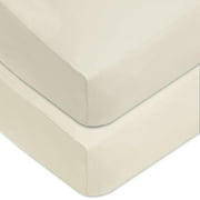 American Baby Company Fitted Crib Sheets, Toddler, 52" x 28", Cream