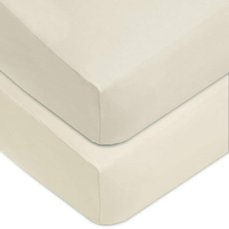 American Baby Company Fitted Crib Sheets, Toddler, 52" x 28", Cream