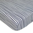 thumbnail image 1 of American Baby Co. Cotton Jersey Knit Fitted Crib Sheet, Navy & Grey Stripes, 1 of 3