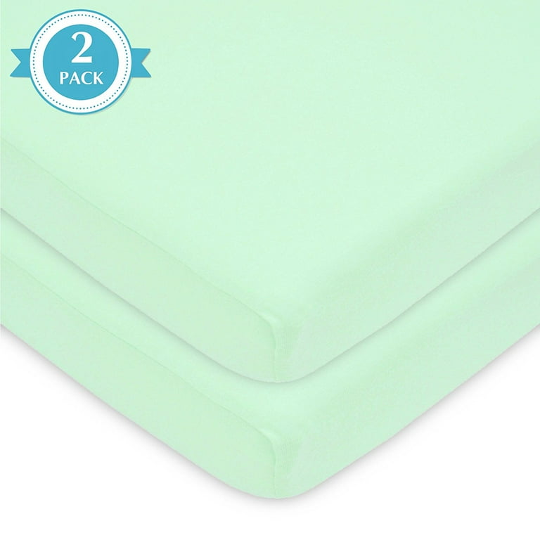 American Baby Co. Cotton Jersey Knit Fitted Portable MiniCrib Sheet Mint 2pk Walmart