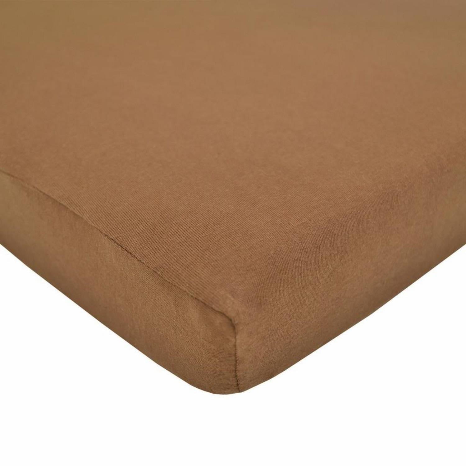 Chocolate Cotton Jersey Knit Fitted Crib Sheet for Toddler Bed