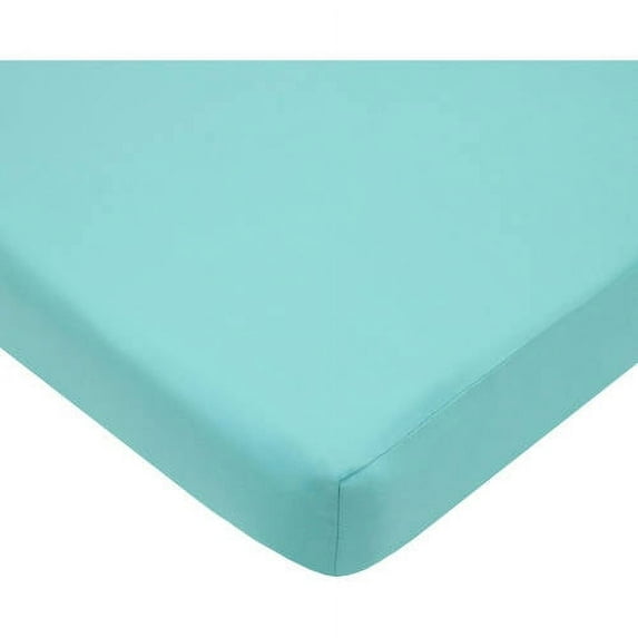 American Baby Co. Percale Cotton Fitted Portable/MiniCrib Sheet, Aqua