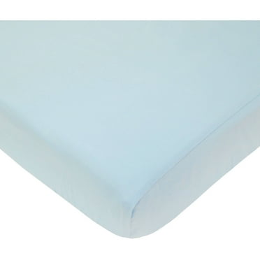 American Baby Co. Percale Cotton Fitted Portable/MiniCrib Sheet, Blue