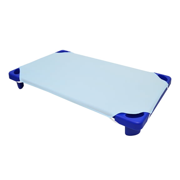 American Baby Company 100% Natural Cotton Percale Cot Sheet for Daycare Standard Size 23" x 51" - Soft & Breathable Cot Sheet for Daycare and Preschool, Blue