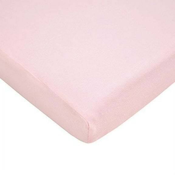 American Baby Company 100% Natural Supreme Cotton Jersey Knit Fitted Portable/Mini-Crib Sheet, Pink, Soft Breathable, for Boys and Girls