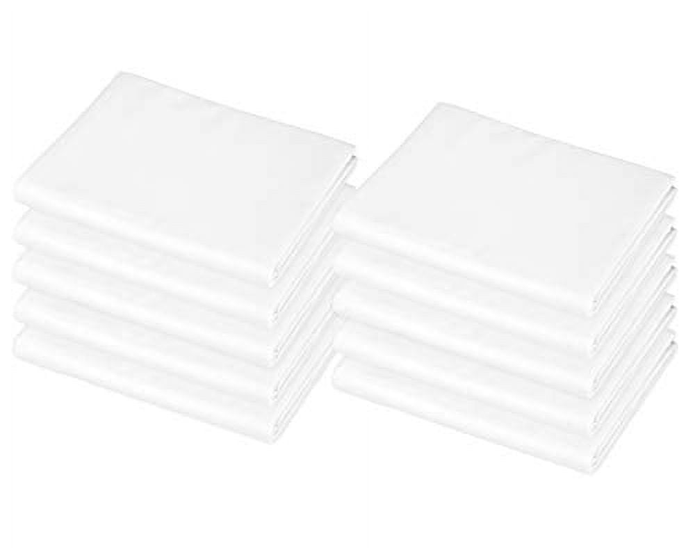 White Polyester Toddler Cot Sheets, 10-Pack