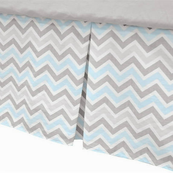 American Baby Company 100% Cotton Tailored Crib Skirt with Pleat, Blue, for Boys and Girls
