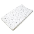 thumbnail image 1 of American Baby Company 100% Jersey Cotton Navy/Grey Balls Changing Pad Cover, White, 1 of 4