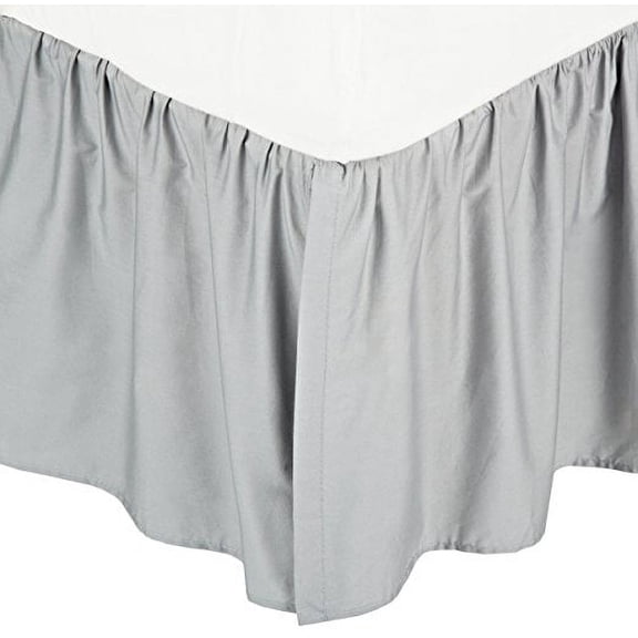 American Baby Company 100% Natural Cotton Percale Ruffled Crib Skirt, Gray, Soft Breathable, for Boys and Girls