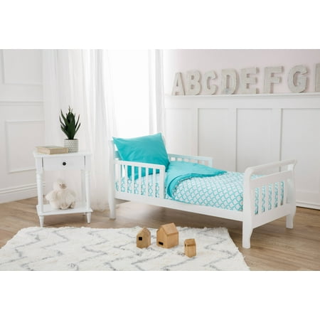 American Baby Company 100% Cotton Percale 4 Piece Toddler Bedding Set, Aqua Waves, for Boys & Girls
