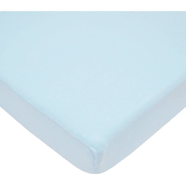American Baby Company Supreme Fitted Crib Sheet 28" x 52", Enhanced Thickness for Soft, Breathable Neutral 100% Cotton Jersey Comfort, Blue, for Boys and Girls