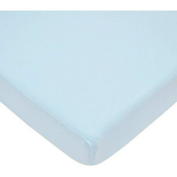 American Baby Company 100% Natural Cotton Percale Fitted Crib Sheet for Standard Crib and Toddler Mattresses, Blue, Soft Breathable, for Boys and Girls