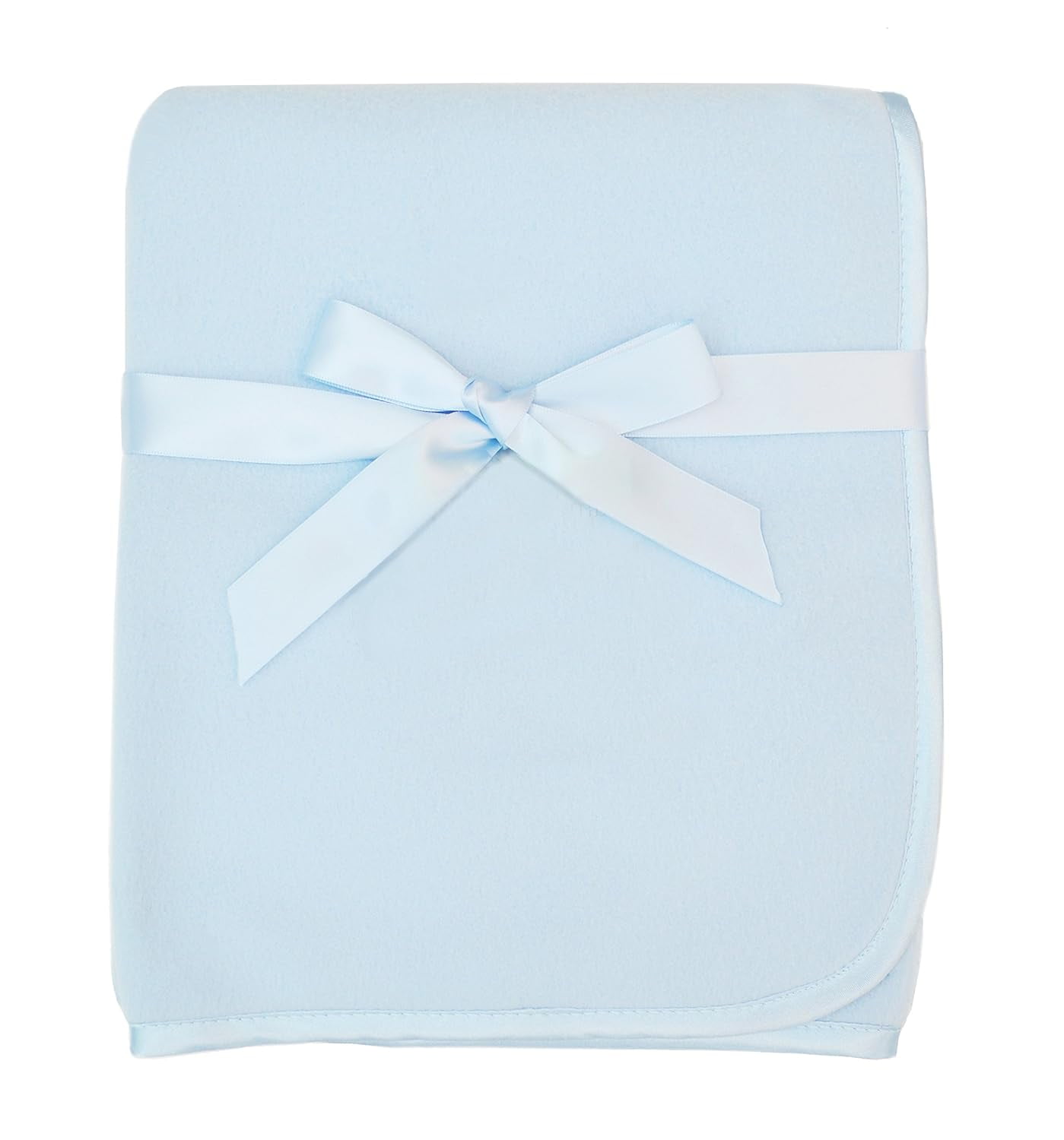 American Baby Company Fleece Blanket with Silk-Like Satin Trim, Soft, Warm & Cozy, Blue, 30" x 30" for Boys and Girls, Perfect for Baby Carrier, Stroller, Travel and Gifting