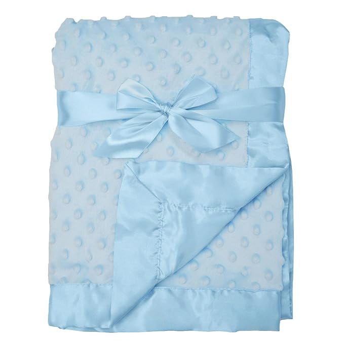 Minky dot blanket with satin backing hotsell
