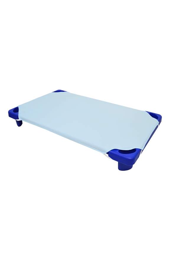 100% Natural Cotton Percale Toddler Daycare/Pre-School Cot Sheet, Blue, 23" x 40", Soft Breathable, for Boys and Girls