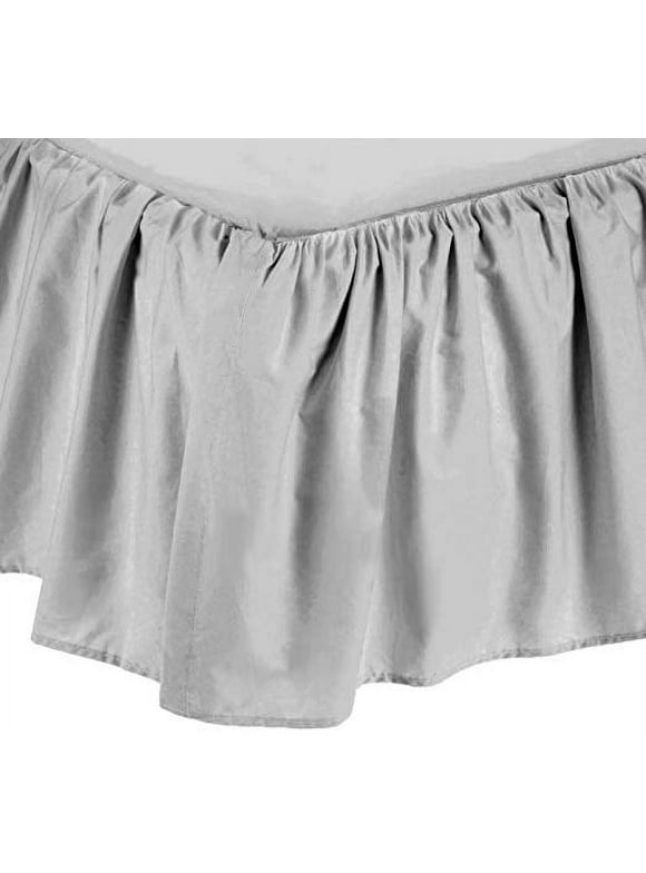 American Baby Company Ultra Soft Microfiber Ruffled Porta/Mini-Crib Skirt, Grey, for Boys and Girls
