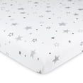 thumbnail image 1 of American Baby Company White and Gray Cotton Fitted Sheet Non-Standard, 1 of 5