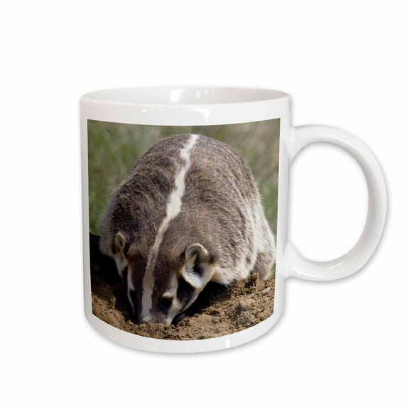 3drose, American Badger Digging, 11oz Mug