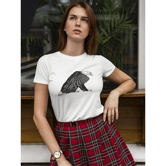 American Bald Eagle Drawing T-Shirt Women -Image by Shutterstock, Female Small