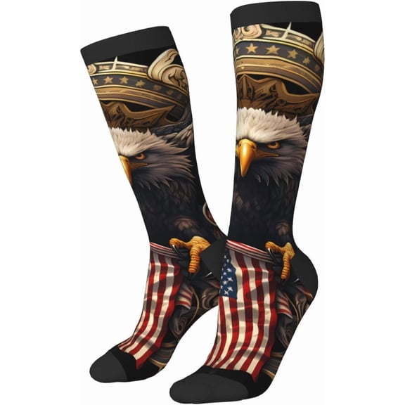 American Bald Eagle Flag Funny Socks Crazy Socks,Soft & Breathable Fun Socks For Men & Women
