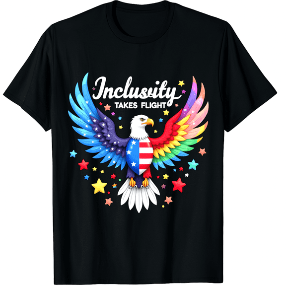 American Bald Eagle Inclusivity Takes Flight LGBTQ Pride Tee