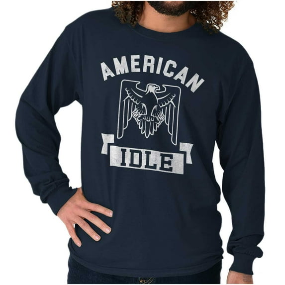American Idle Bald Eagle Patriotic Long Sleeve TShirt Men Women Brisco Brands M