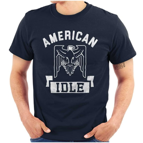 American Idle Bald Eagle Patriotic Men's Graphic T Shirt Tees Brisco Brands M
