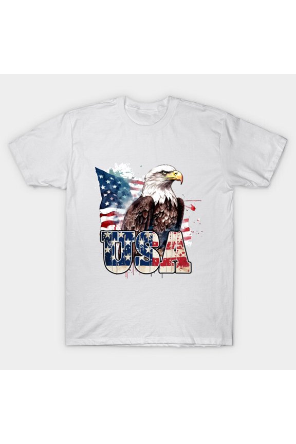 American Bald Eagle Patriotic USA Bird Of Prey 4th of July Freedom Symbol New Unisex T-Shirt, Up to size 5XL - Thoughtful Gift Idea