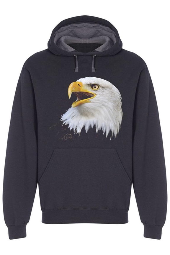 American Bald Eagle Portrait Hoodie Men -Image by Shutterstock, Male Large