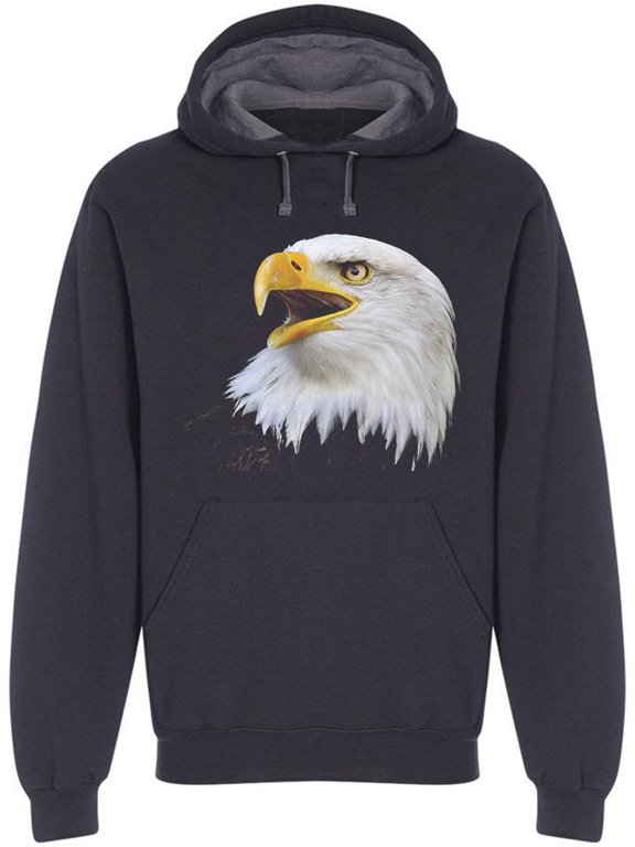 American Bald Eagle Portrait Hoodie Men -Image by Shutterstock, Male Small