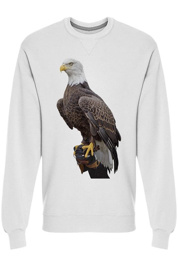 American Bald Eagle Sitting Sweatshirt Men -Image by Shutterstock, Male Medium