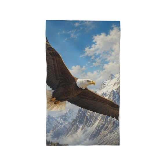 American Bald Eagle Soaring Wall Art 27.5" x 16" Ultra Soft Hand Towel, Face Wash Cloth for Bathroom, Gym, Travel, Pool