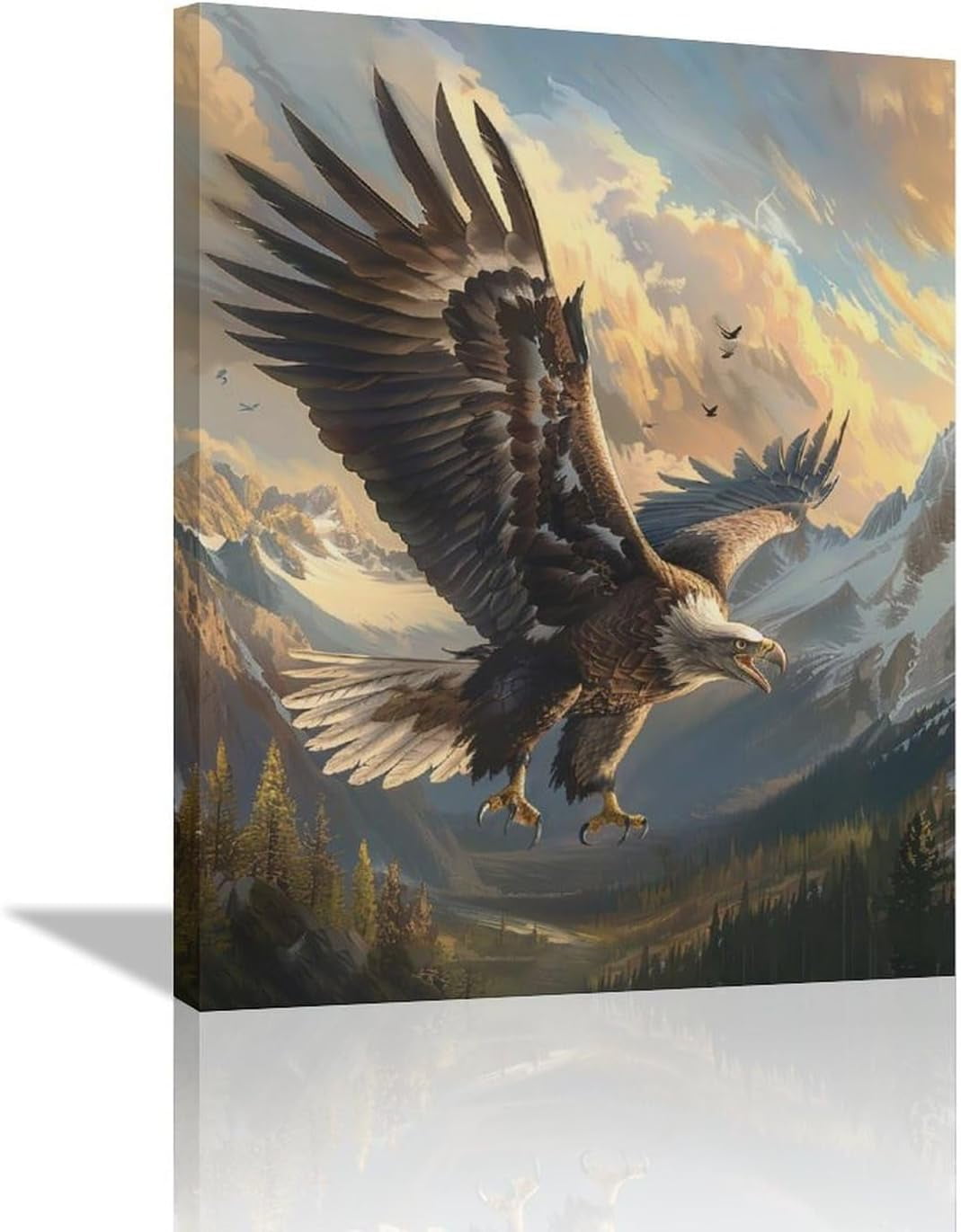 Framed Bald Eagle Motivational Canvas Print 12x16