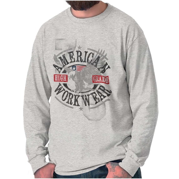 American Bald Eagles Americana Plus Size Long Sleeve Graphic Tee Shirt Brisco Brands 2X